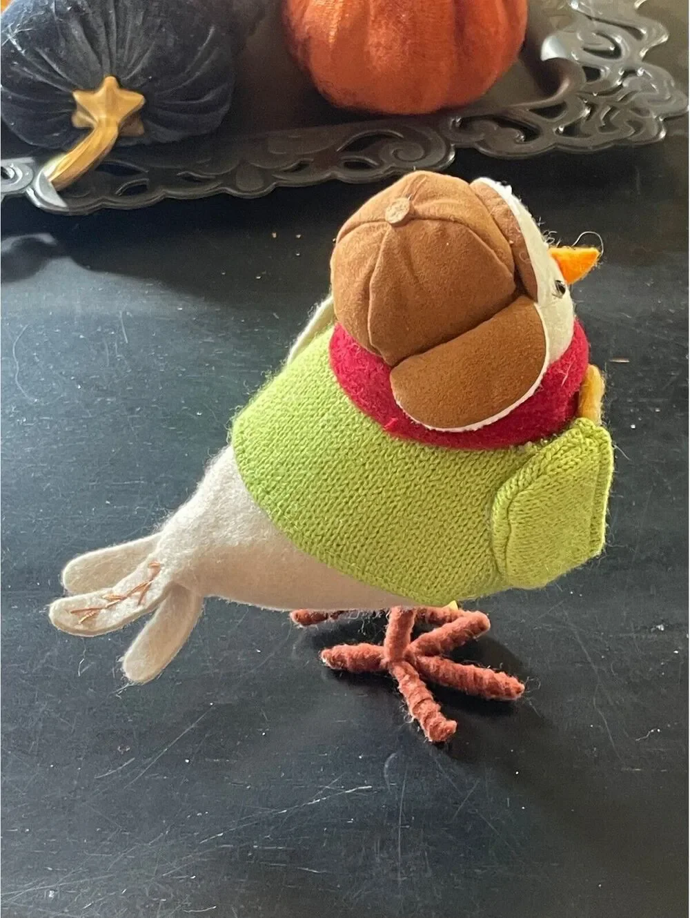Acorn 2024 Holiday Collectible Bird Figurine with Knit Sweater and Hat